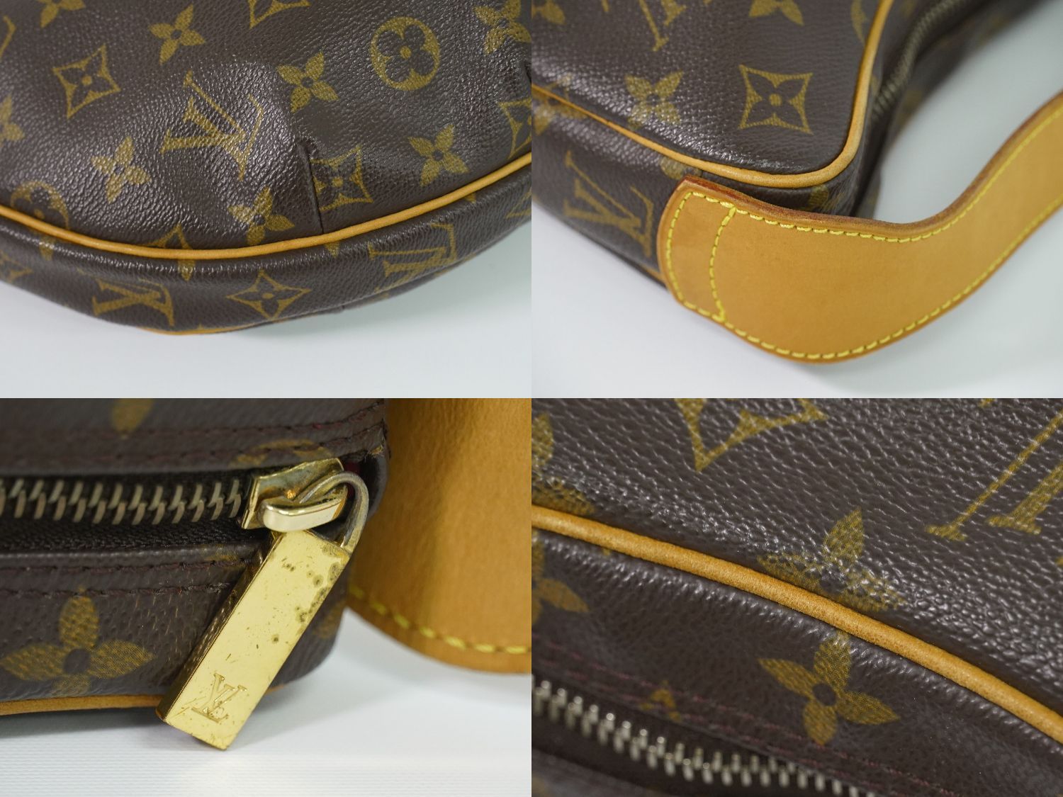 Louis Vuitton LV Croissant MM Monogram Shoulder Bag Brown Vintage — view 7
