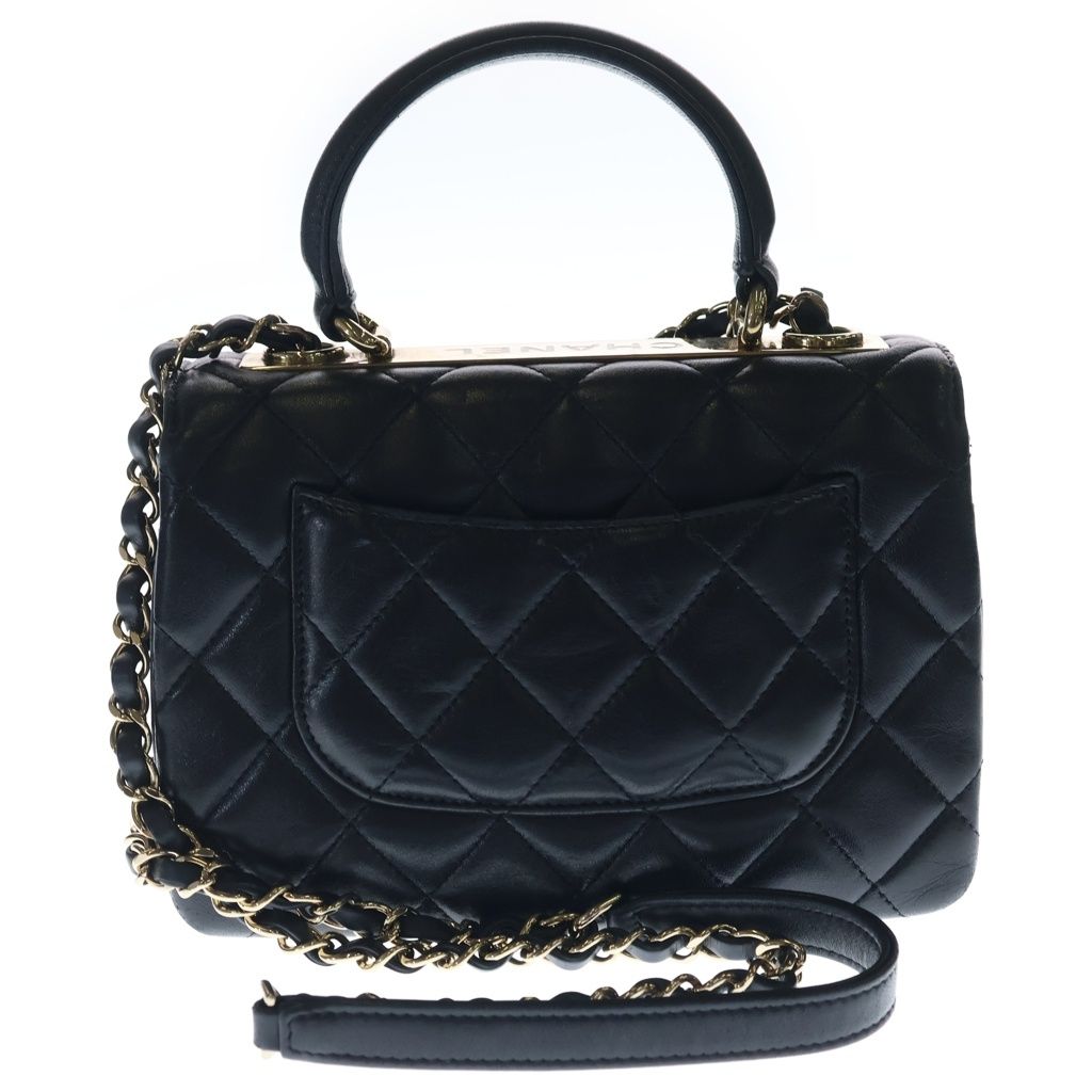 Chanel Trendy CC 2-Way Handbag Shoulder Bag Black Lambskin Gold — view 2
