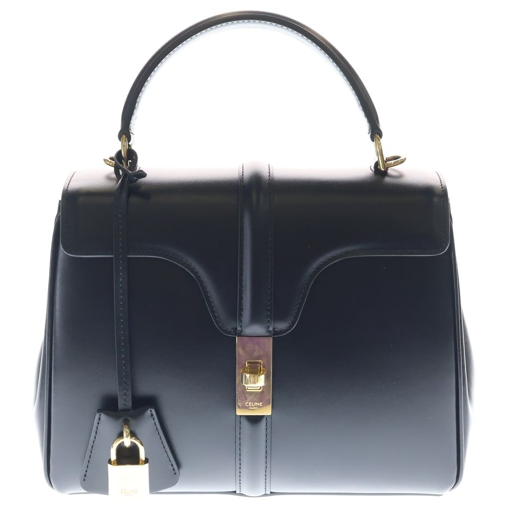 Celine Small 16 Saise Shoulder Bag Calfskin Leather Gold Black