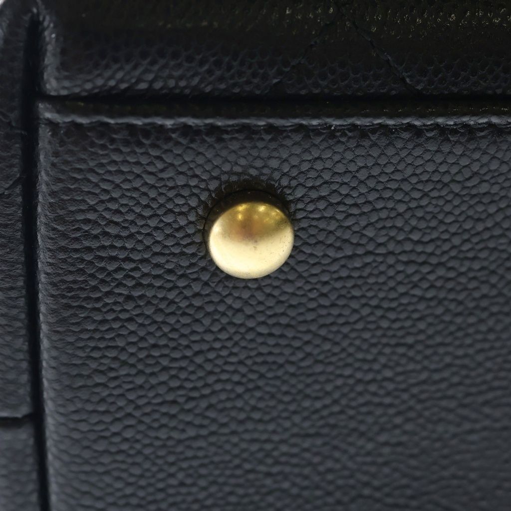 Chanel Quilted Classic Shopping Handbag Tote Shoulder Bag Black Caviar Leather — view 6