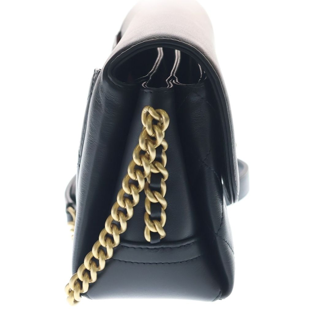 Chanel Quilted 25 S Flap S Chain Shoulder Bag Handbag Black Lambskin Gold — view 3