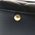 Chanel Quilted 25 S Flap S Chain Shoulder Bag Handbag Black Lambskin Gold — view 6