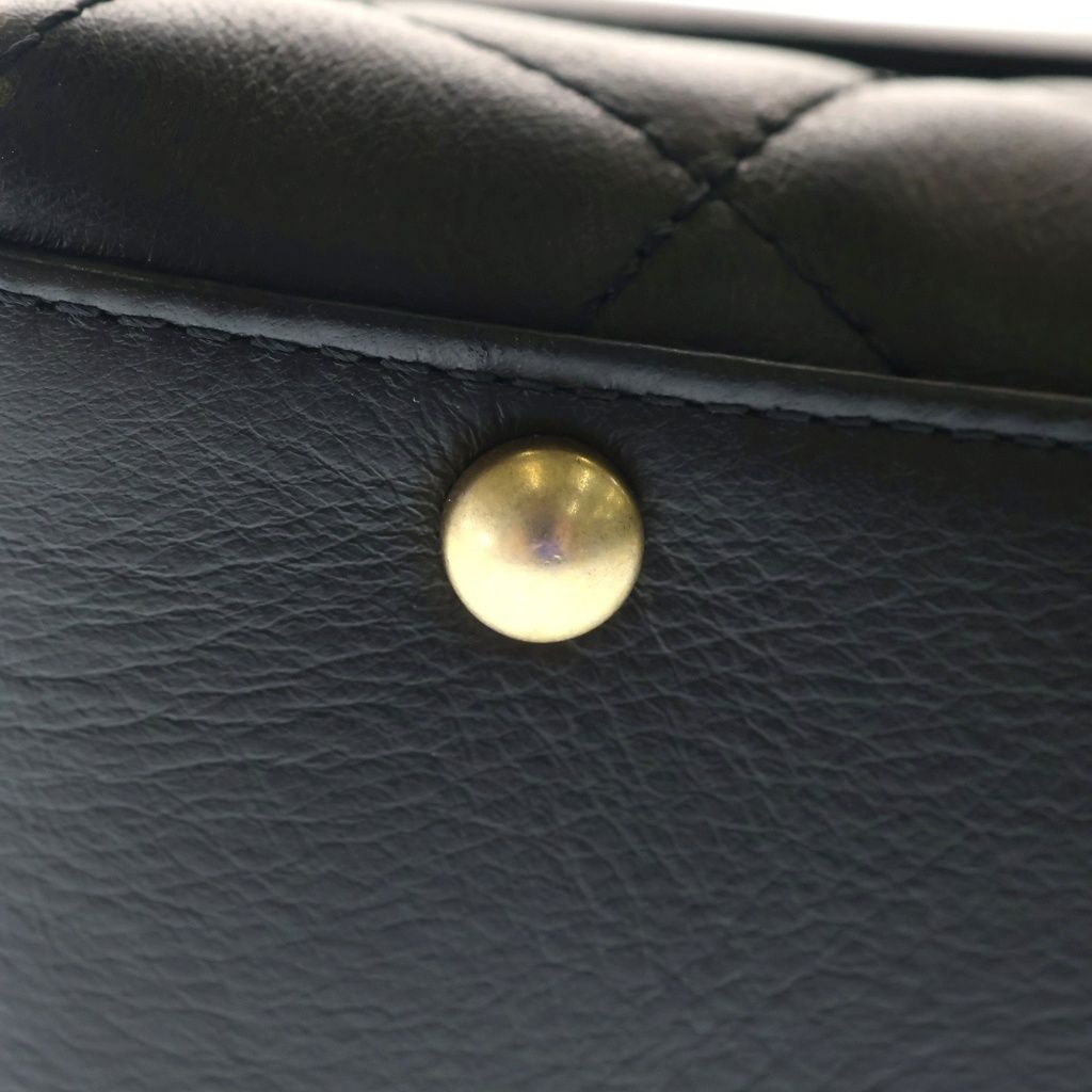 Chanel Quilted 25 S Flap S Chain Shoulder Bag Handbag Black Lambskin Gold — view 6