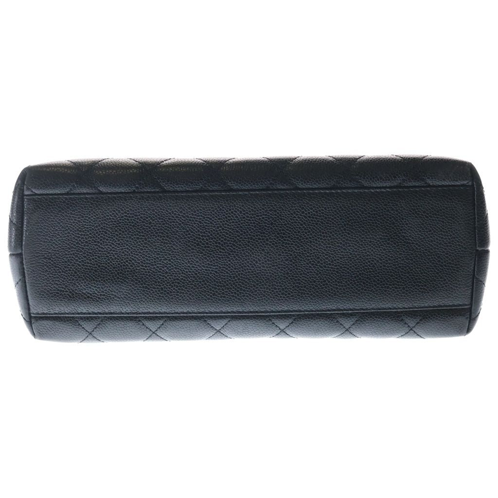 Chanel Quilted CC Logo Top Handle Caviar Leather Gold Black — view 4
