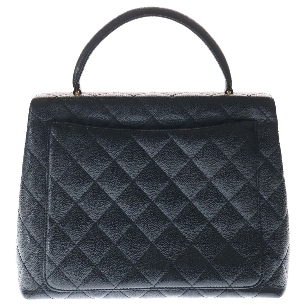 Chanel Quilted CC Logo Top Handle Caviar Leather Gold Black — view 2