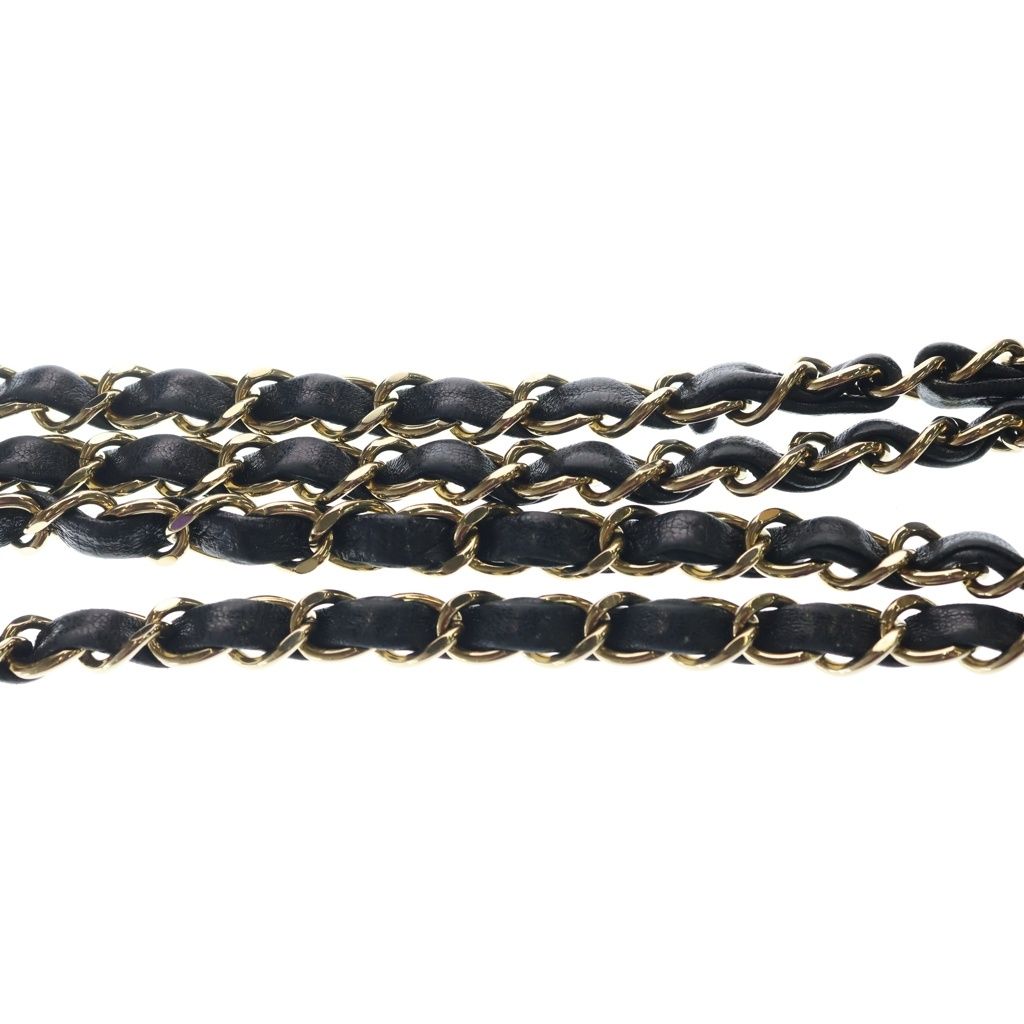 Chanel 25 S Flap S Chain Shoulder Bag Black Lambskin Gold — view 7