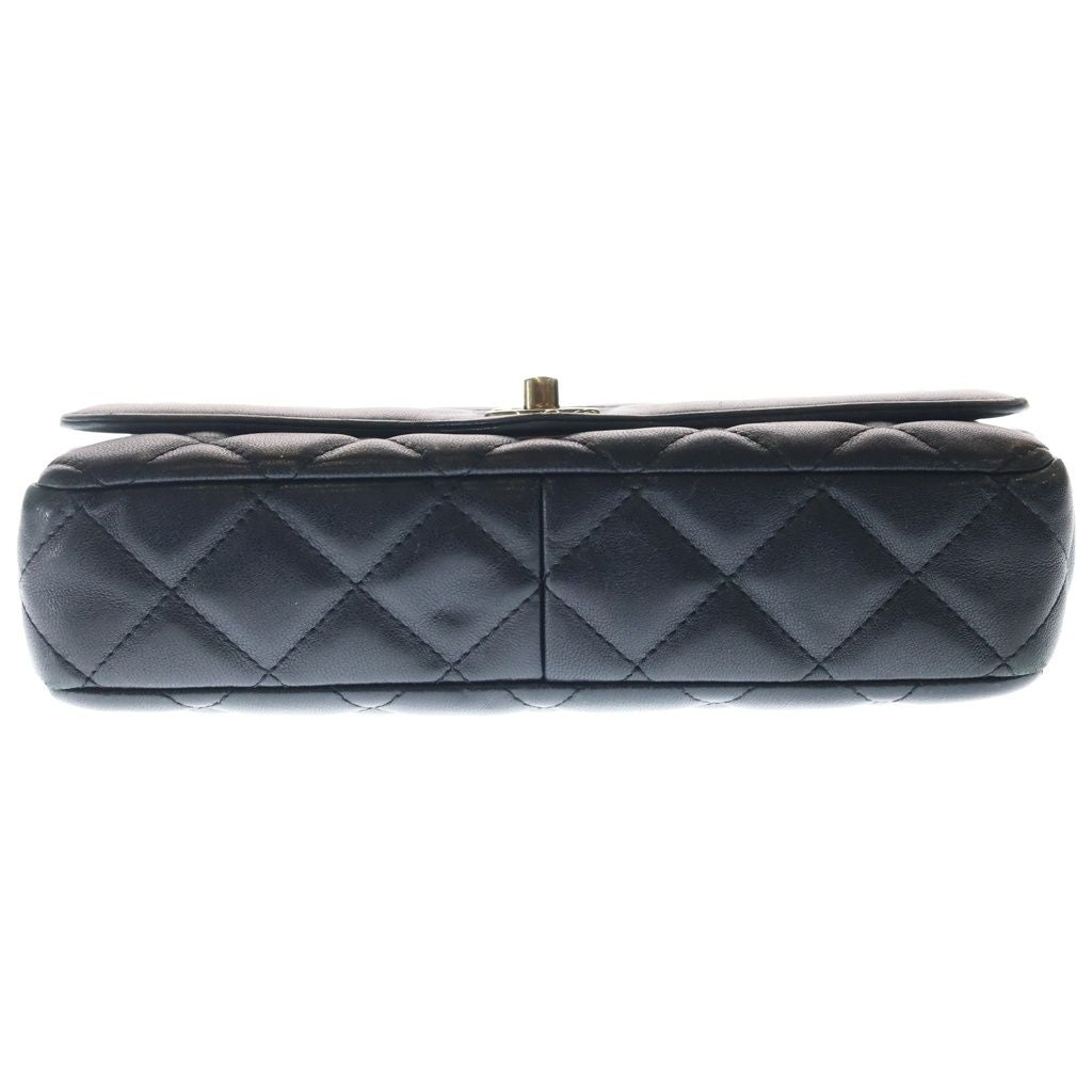 Chanel 25 S Flap S Chain Shoulder Bag Black Lambskin Gold — view 4