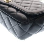 Chanel 25 S Flap S Chain Shoulder Bag Black Lambskin Gold — view 5