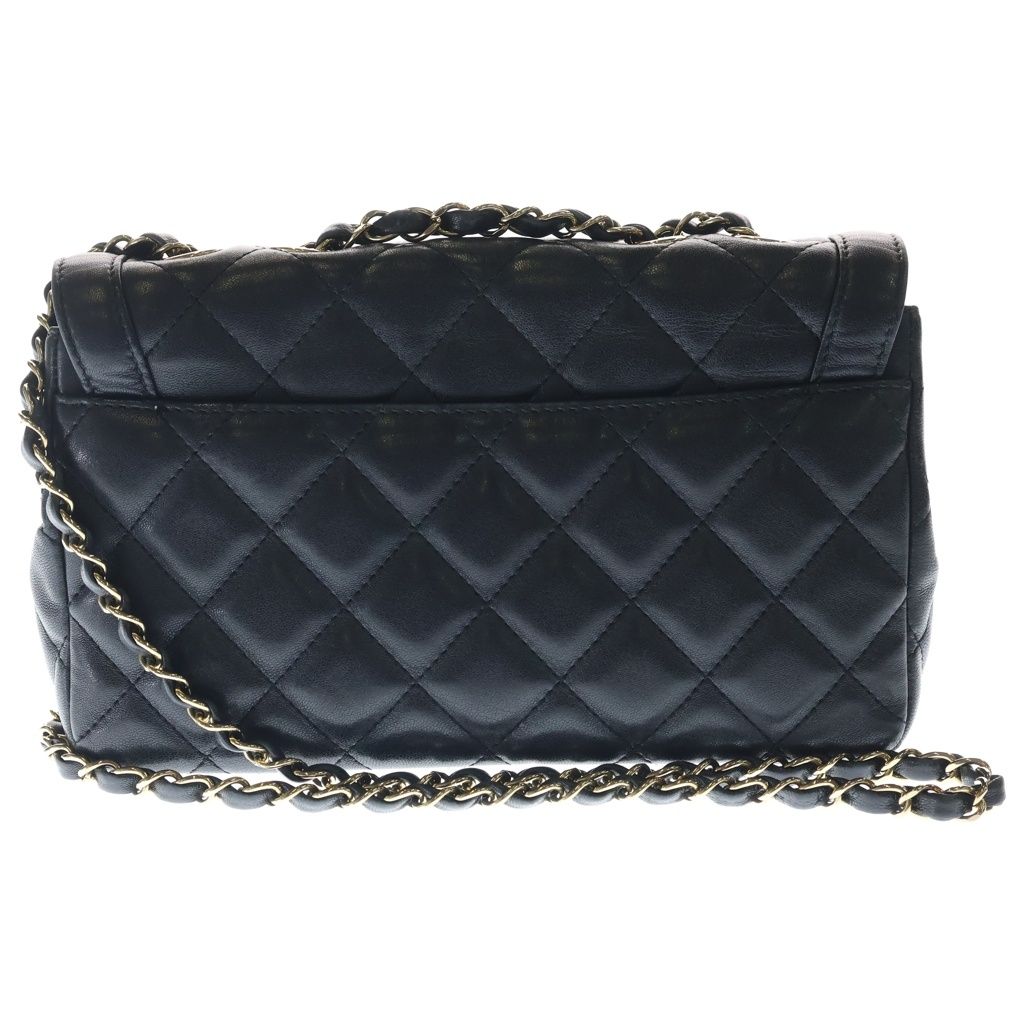 Chanel 25 S Flap S Chain Shoulder Bag Black Lambskin Gold — view 2