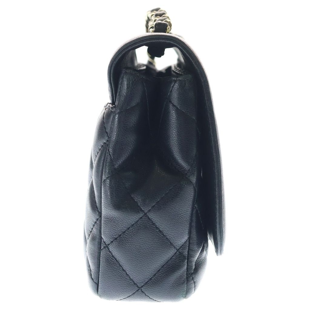 Chanel 25 S Flap S Chain Shoulder Bag Black Lambskin Gold — view 3
