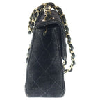 Chanel Mini Quilted 17 Chain Shoulder Mini Bag Black Denim Gold — view 3