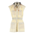 Louis Vuitton Monogram Scarf Safari Shirt Dress Sleeveless Gather Beige