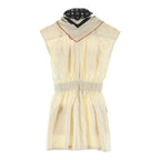 Louis Vuitton Monogram Scarf Safari Shirt Dress Sleeveless Gather Beige — view 2