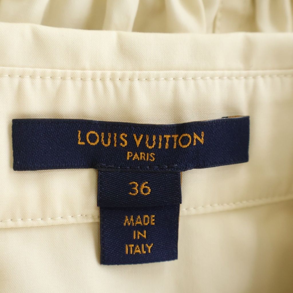 Louis Vuitton Monogram Scarf Safari Shirt Dress Sleeveless Gather Beige — view 6