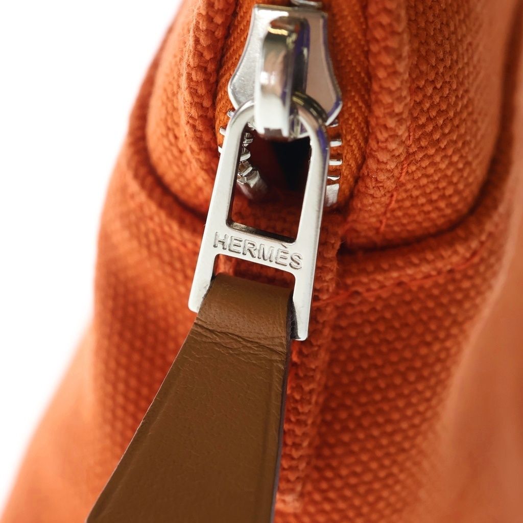 Hermes Bolide Canvas Pouch Mini Orange — view 6