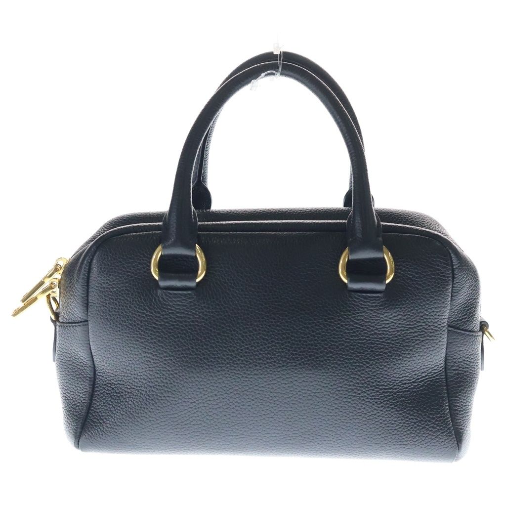 Prada Bauletto Pelle Vitello Phenix Phoenix Leather Mini Black Handbag — view 2