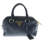 Prada Bauletto Pelle Vitello Phenix Phoenix Leather Mini Black Handbag