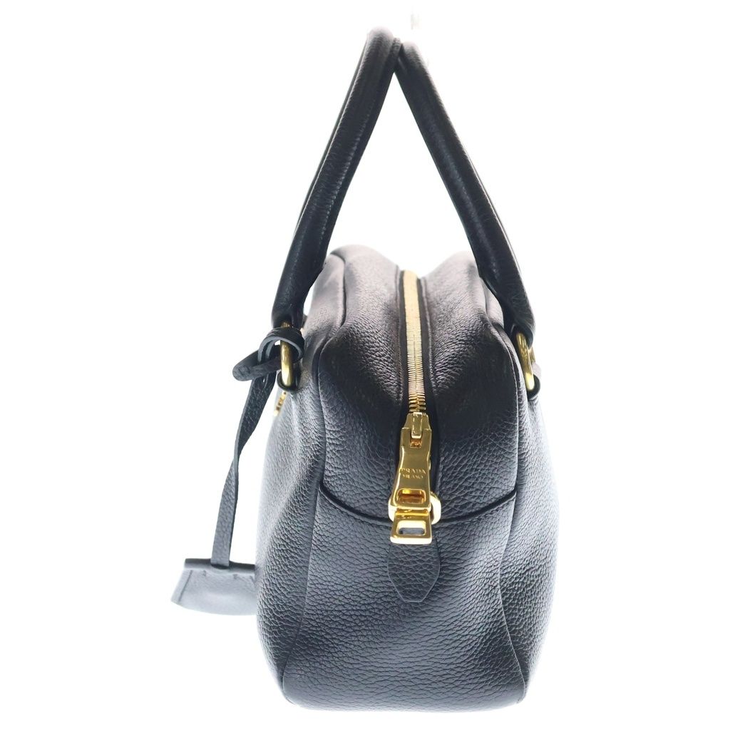 Prada Bauletto Pelle Vitello Phenix Phoenix Leather Mini Black Handbag — view 3