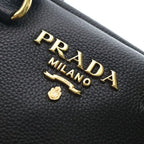 Prada Bauletto Pelle Vitello Phenix Phoenix Leather Mini Black Handbag — view 7