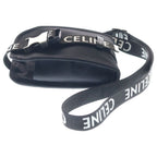 Celine Trekking Mobile Pouch Nylon Leather Shoulder Bag Silver Black — view 3