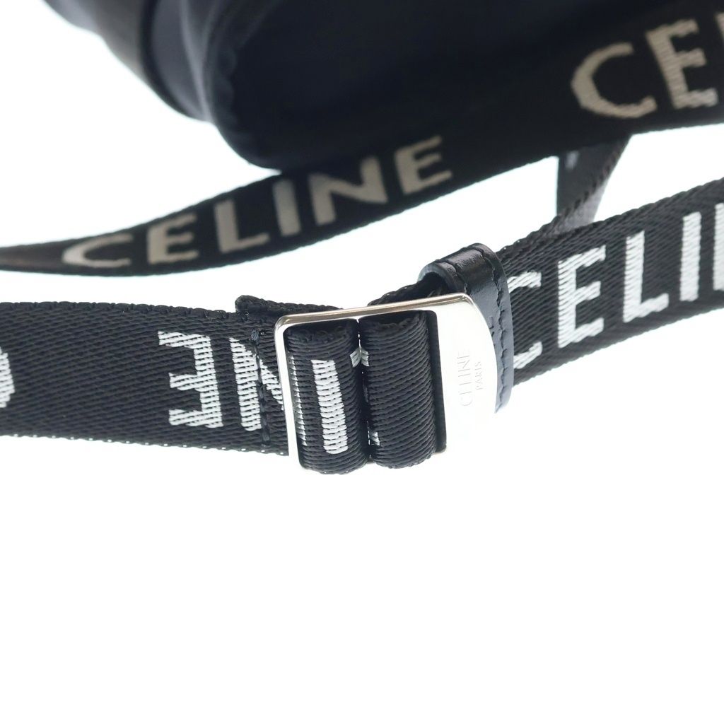 Celine Trekking Mobile Pouch Nylon Leather Shoulder Bag Silver Black — view 6