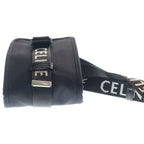 Celine Trekking Mobile Pouch Nylon Leather Shoulder Bag Silver Black — view 4