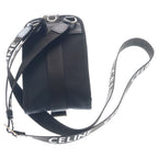 Celine Trekking Mobile Pouch Nylon Leather Shoulder Bag Silver Black — view 2