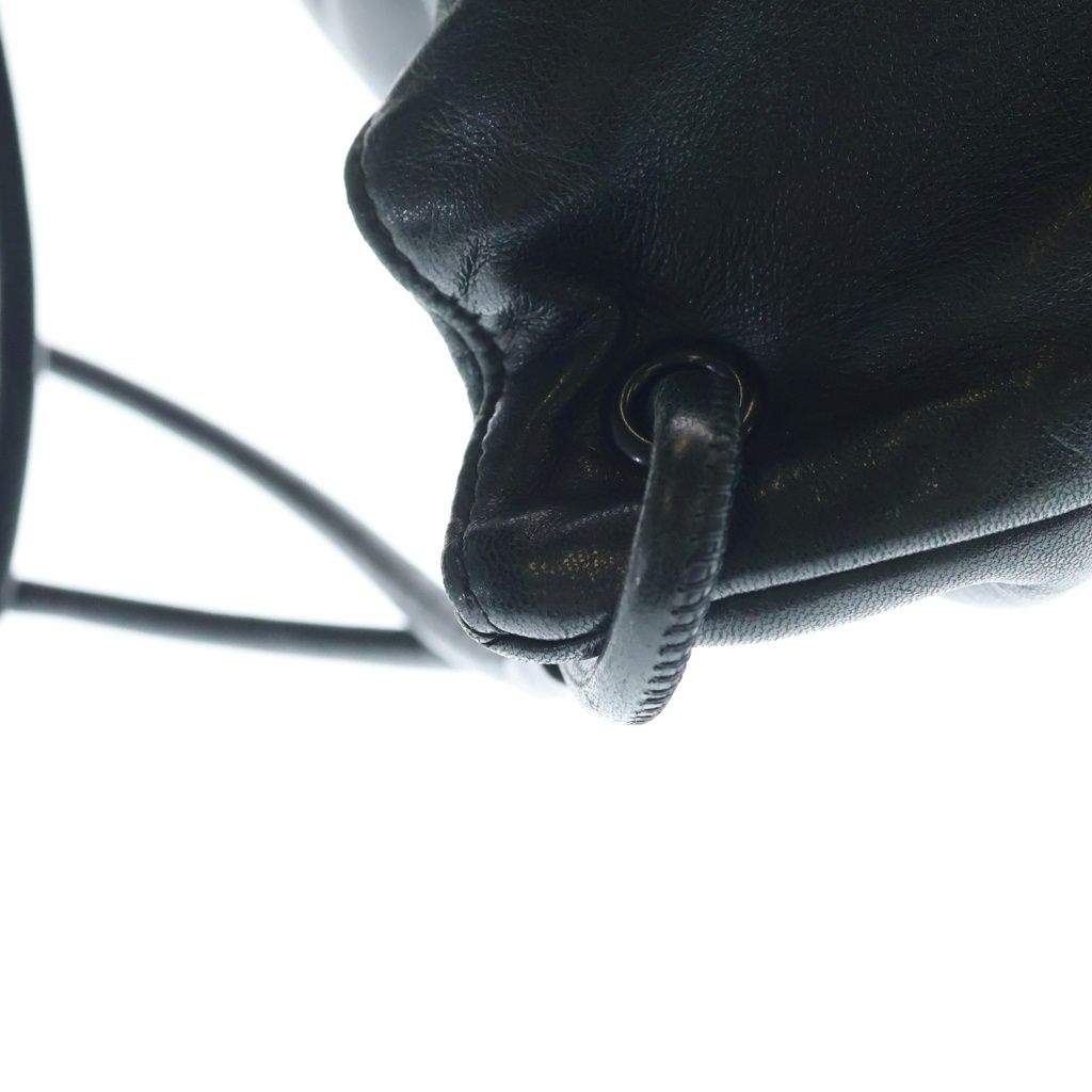 Saint Laurent Paris Teddy Small Leather Shoulder Bag Drawstring Black — view 5