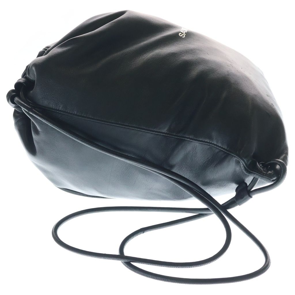 Saint Laurent Paris Teddy Small Leather Shoulder Bag Drawstring Black — view 3