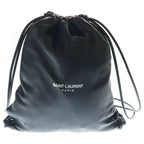 Saint Laurent Paris Teddy Small Leather Shoulder Bag Drawstring Black