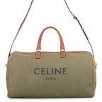 Celine Boston Bag Logo Canvas Leather 2-Way