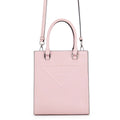 Prada Embossed Triangle Logo Mini Leather 2-Way Handbag