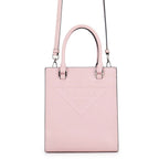Prada Embossed Triangle Logo Mini Leather 2-Way Handbag
