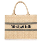 Dior Tote Bag Book Cannage Raffia Black