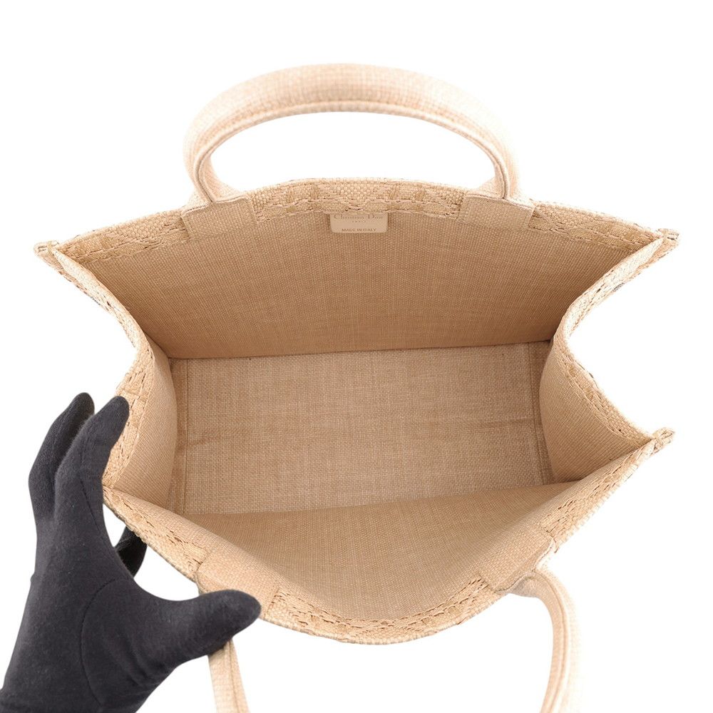 Dior Tote Bag Book Cannage Raffia Black — view 5