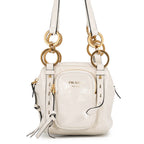 Prada Handbag Dangle Top Mini Leather White