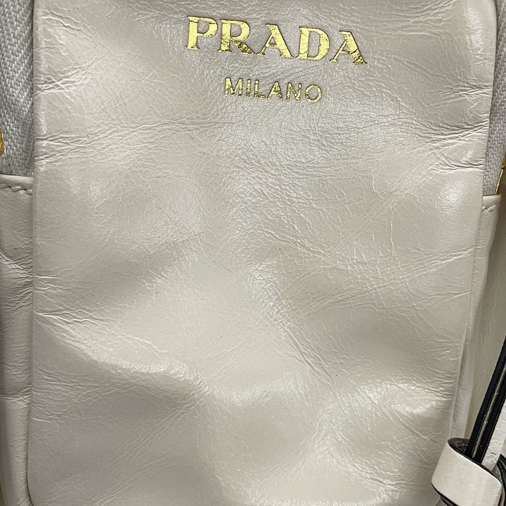 Prada Handbag Dangle Top Mini Leather White — view 6