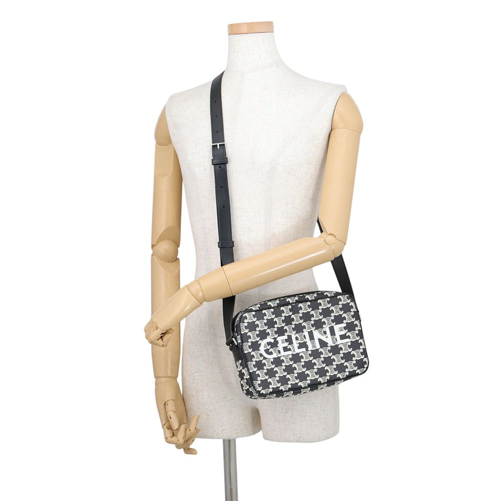 Celine Shoulder Bag Triomphe Horizontal Black White — view 4
