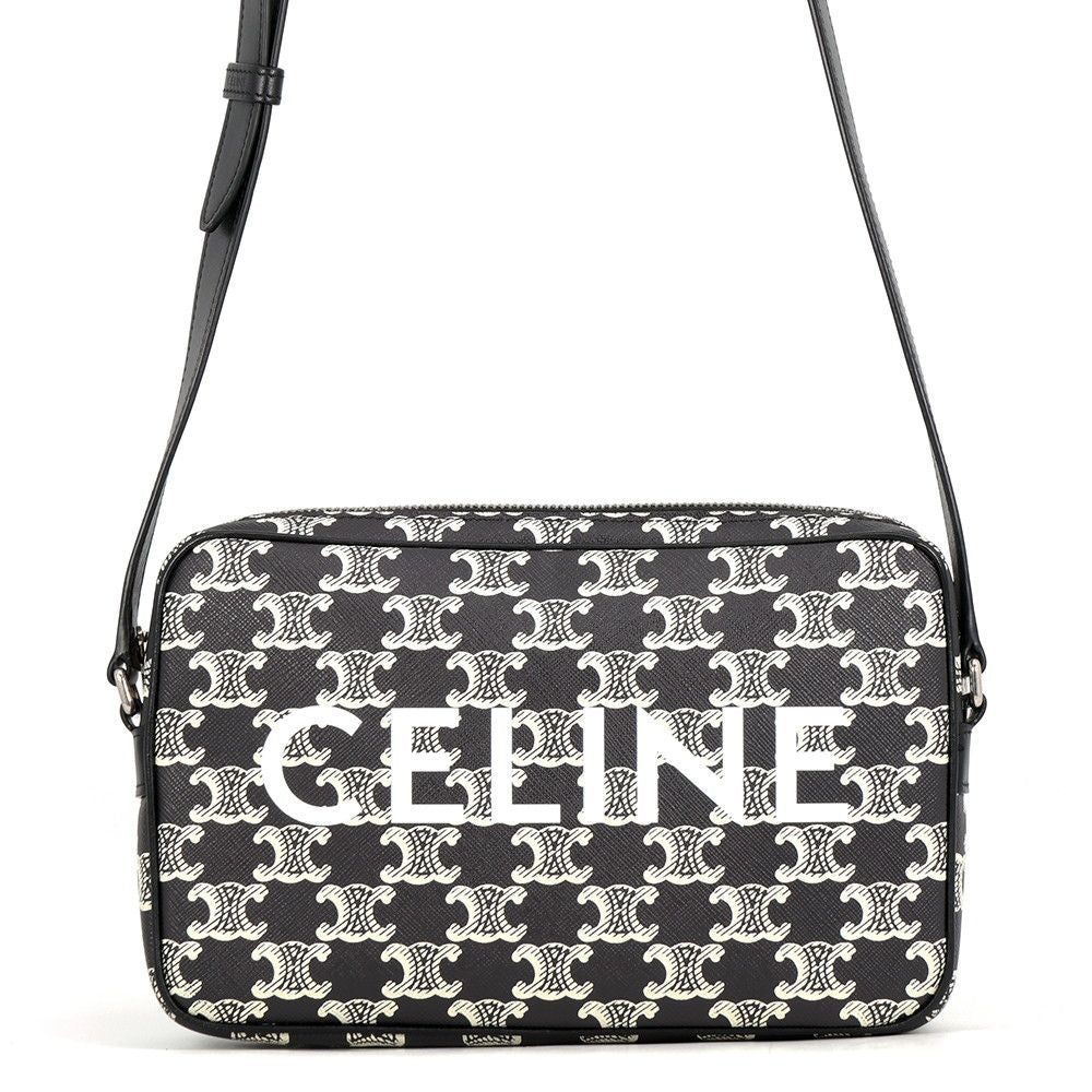 Celine Shoulder Bag Triomphe Horizontal Black White