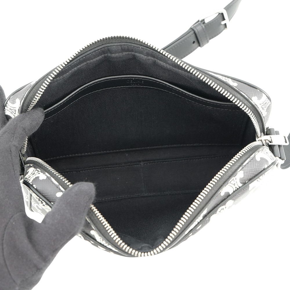 Celine Shoulder Bag Triomphe Horizontal Black White — view 5