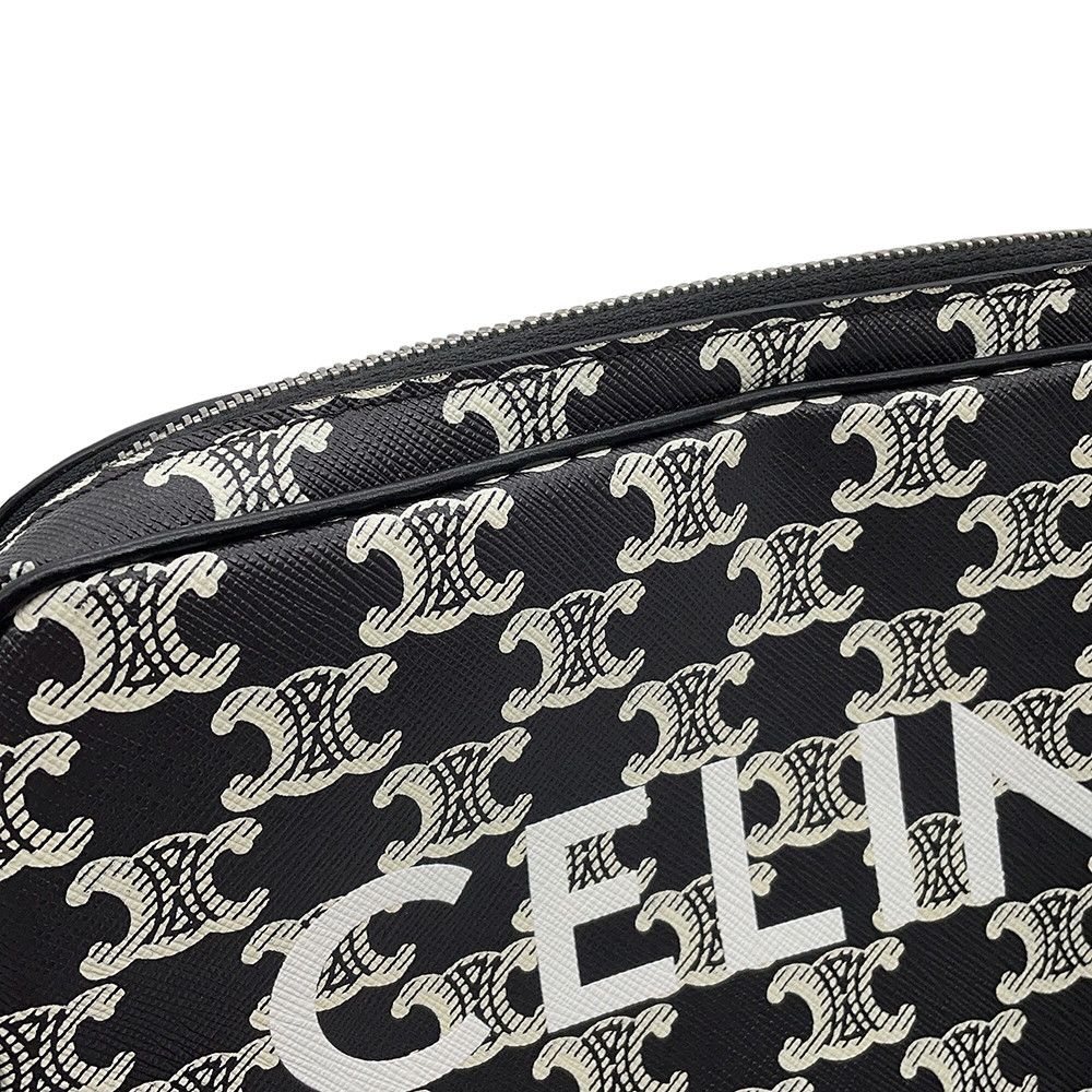 Celine Shoulder Bag Triomphe Horizontal Black White — view 7