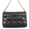 Prada Shoulder Bag System Patchwork Leather Black