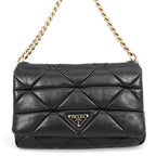 Prada Shoulder Bag System Patchwork Leather Black