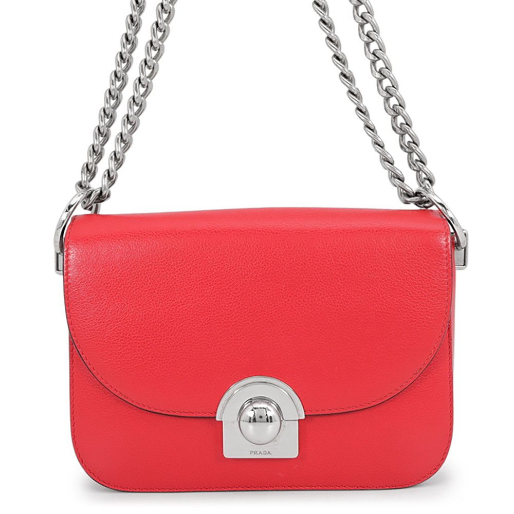 Prada Chain Shoulder Bag Leather