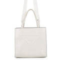Prada Embossed Triangle Logo Leather 2-Way White Handbag