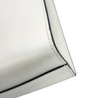 Prada Embossed Triangle Logo Leather 2-Way White Handbag — view 8