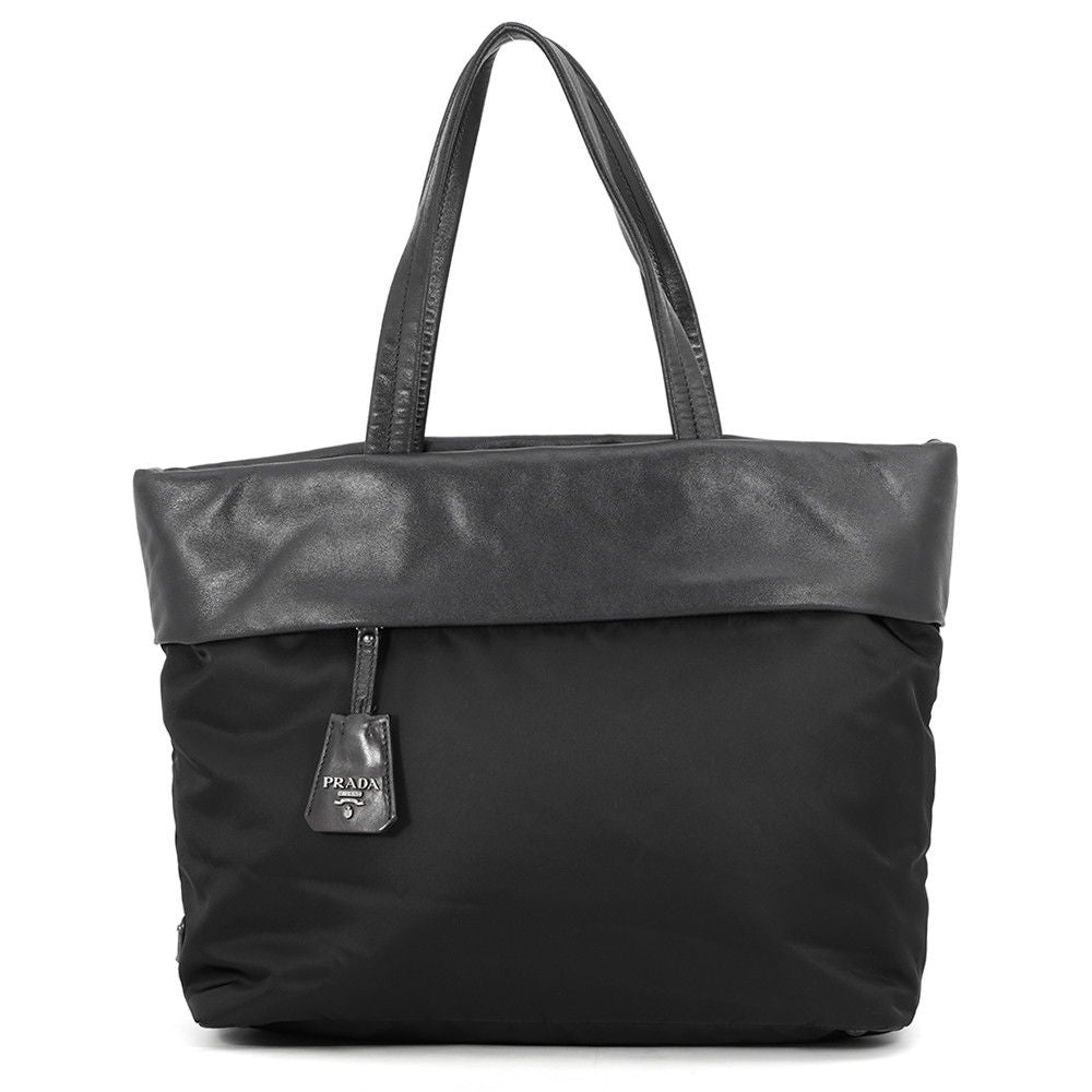 Prada Tote Bag Nylon Leather Black