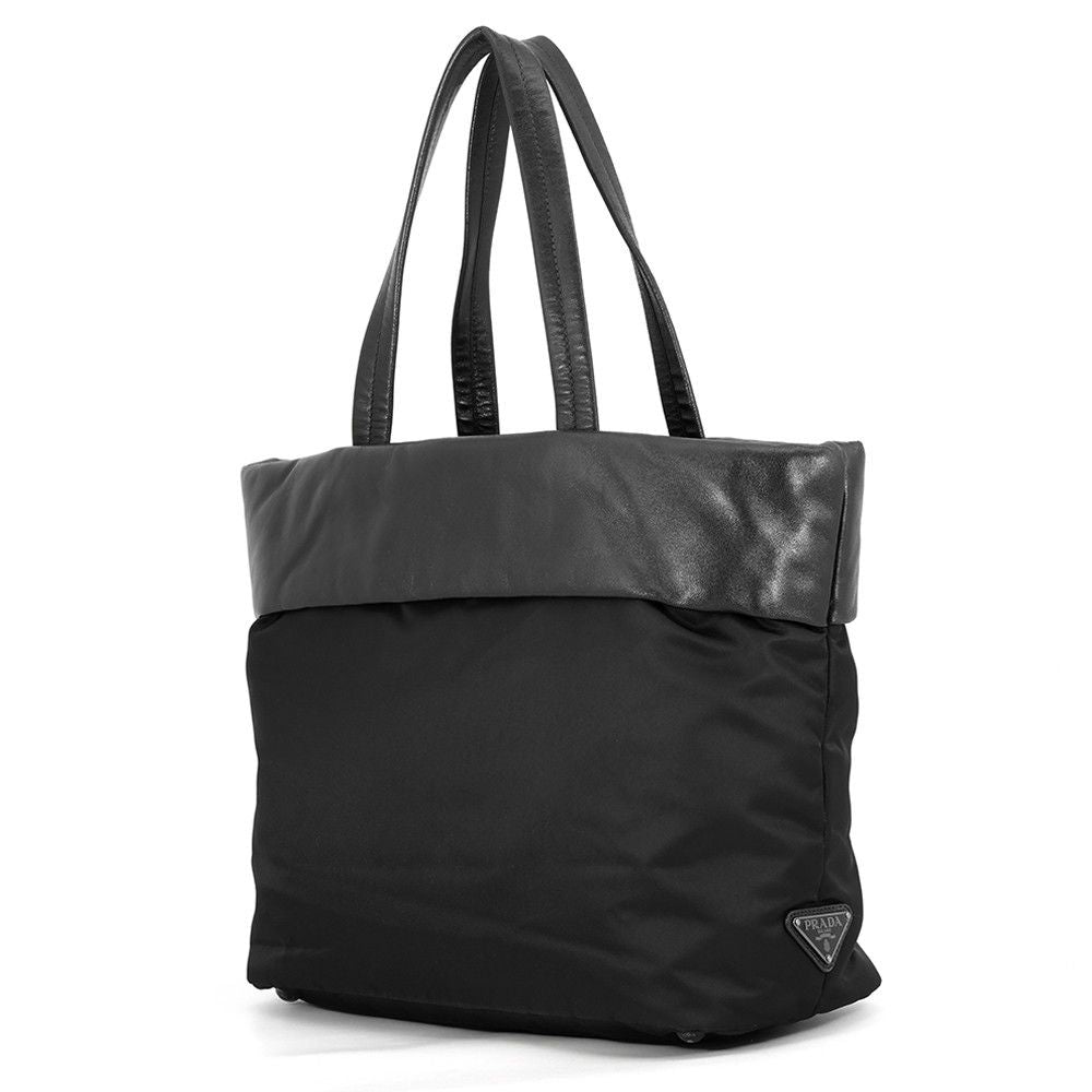 Prada Tote Bag Nylon Leather Black — view 2