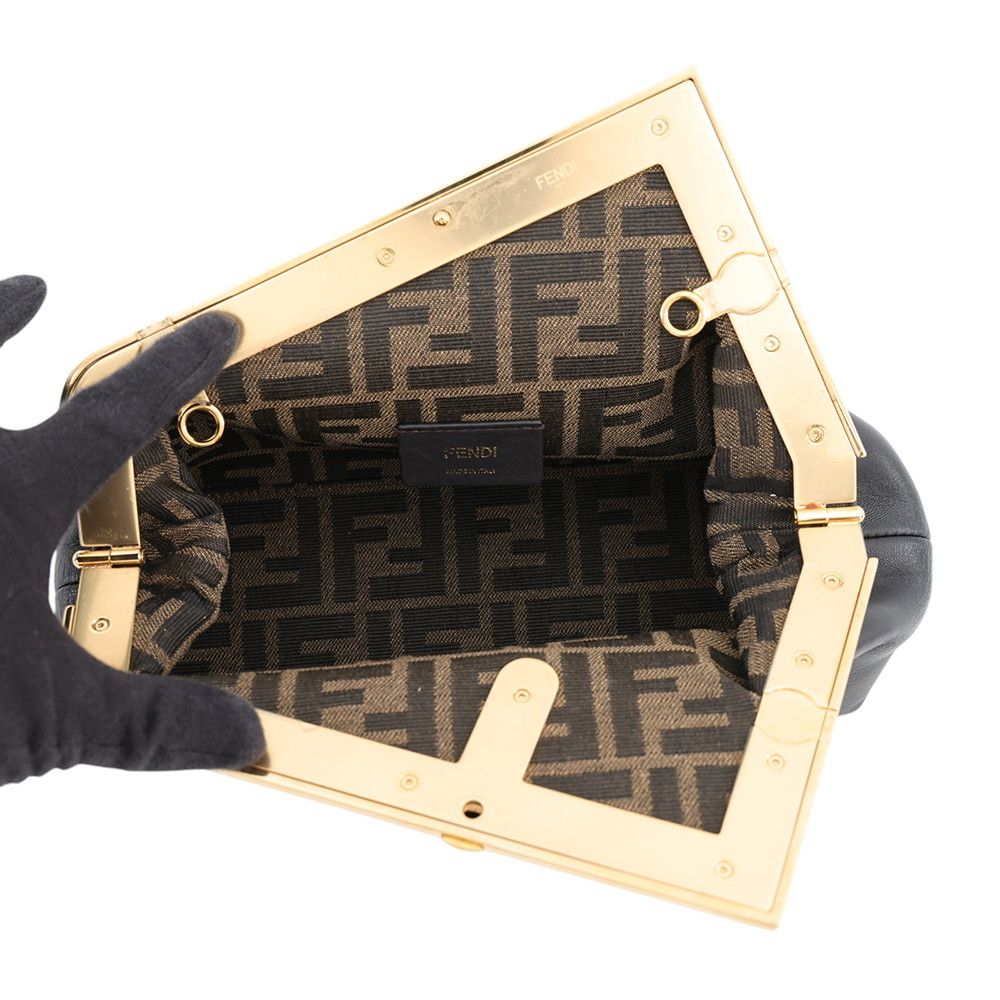 Fendi Clutch First Small 2-Way Shoulder Bag Black — view 6