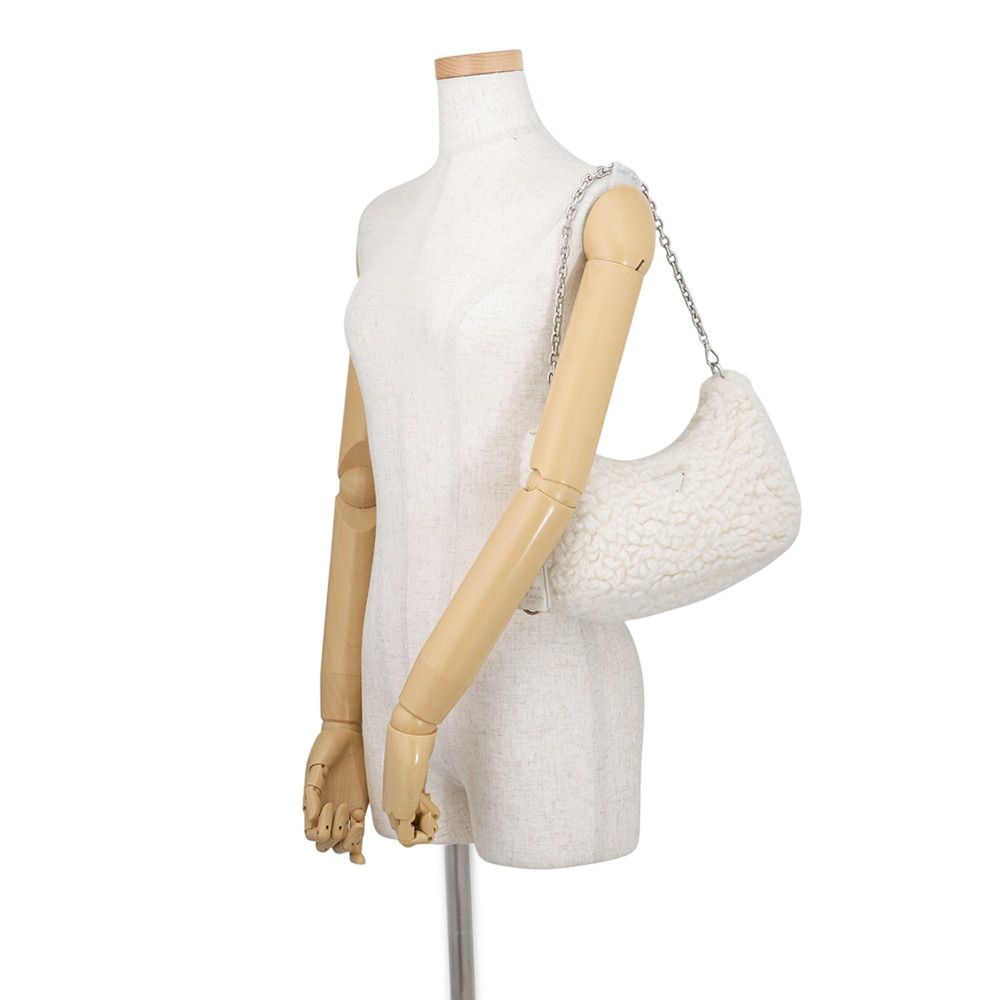 Prada Shoulder Bag Re Edition Wool Cashmere 2-Way White — view 4